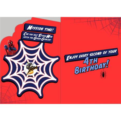 Spiderman Spectacular 4th Birthday Card Extra Image 1